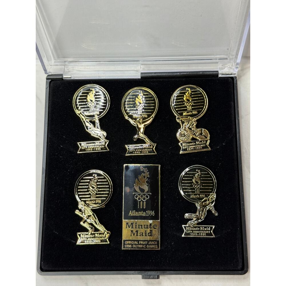 Minute Maid 1996 50th Anniversary Atlanta Olympics Complete Pin Set #6